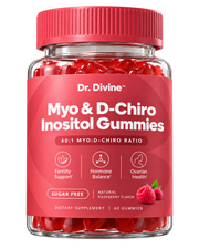 Dr. Divine Myo & D-Chiro Inositol Gummies jar on a transparent background